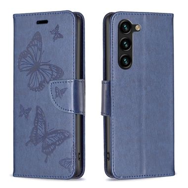 Peněženkové kožené pouzdro Two Butterflies pro Samsung Galaxy S24 Plus 5G - Modrá