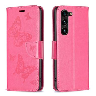 Peněženkové kožené pouzdro Two Butterflies pro Samsung Galaxy S24 Plus 5G - Růžovo červená
