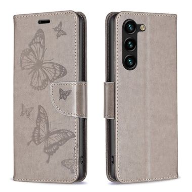 Peněženkové kožené pouzdro Two Butterflies pro Samsung Galaxy S24 Plus 5G - Šedá