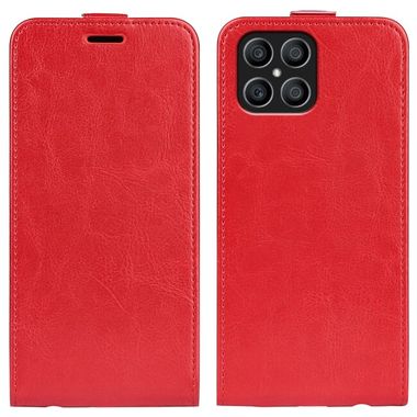 Peňeženkové kožené pouzdro VERTICAL pro Honor X8 4G – Červená