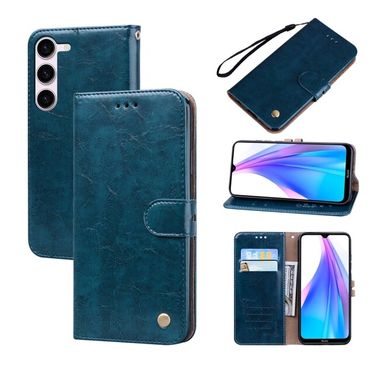 Peněženkové kožené pouzdro Wax pro Samsung Galaxy A24 - Modrá
