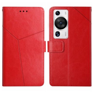 Peněženkové kožené pouzdro Y-SHAPED pro Huawei P60 Pro - Červená