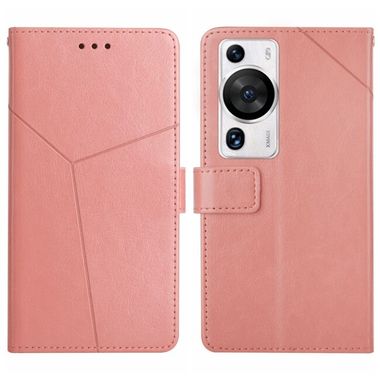 Peněženkové kožené pouzdro Y-SHAPED pro Huawei P60 Pro - Růžová