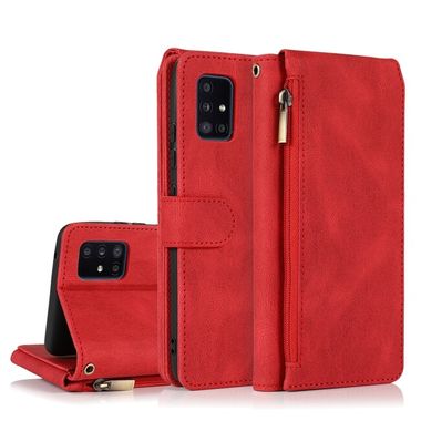 Peňaženkové kožené puzdro ZIPPER  Samsung Galaxy A51 5G -  Červená