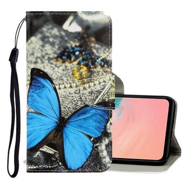 Peněženkové kožené pouzdro Colored Drawing pro Samsung Galaxy S20 -A Butterfly