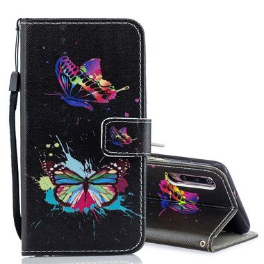 Peňaženkové puzdro Colored Butterfly Pattern Horizontal Flip Leather na Xiaomi Redmi Mi 9