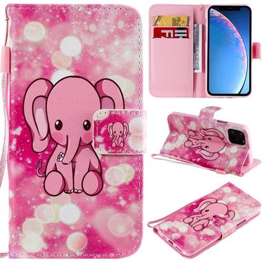 Pěneženkové pouzdro   Coloured Drawing Pattern na iPhone 11 pro -Pink Elephant
