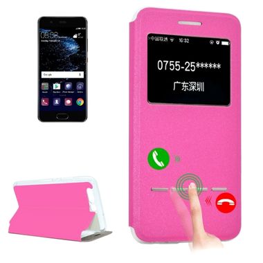 Pěneženkové pouzdro Flip Leather with Call Display na Huawei P10- ružová