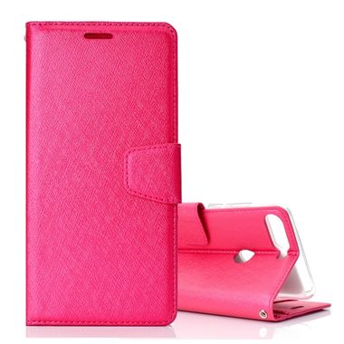 Peňaženkové pozdro Leather na Huawei Y7 Prime(2018)- ružová