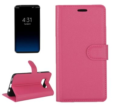 Pěneženkové pouzdro Litchi na Samsung Galaxy S8+ - rúžová