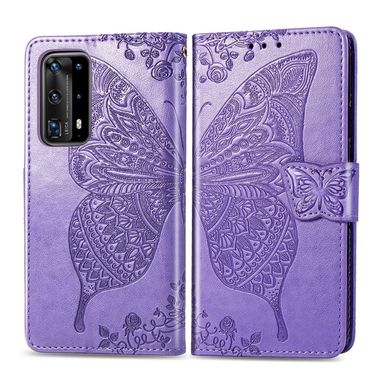 Peněženkové  pouzdro na Huawei P40 Pro -  Butterfly Love Flower -Light Purple