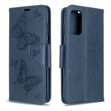 Peněženkové pouzdro na Samsung Galaxy S20 - Two Butterflies Pattern -modrá