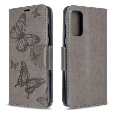 Peněženkové pouzdro na Samsung Galaxy S20 - Two Butterflies Pattern -šedá