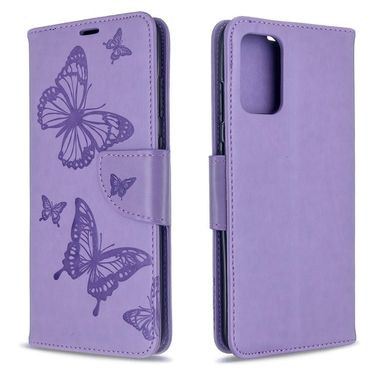 Peněženkové pouzdro na Samsung S20+ Two Butterflies Pattern-  fialová