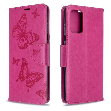 Peněženkové pouzdro na Samsung S20+ Two Butterflies Pattern-  Rose Red
