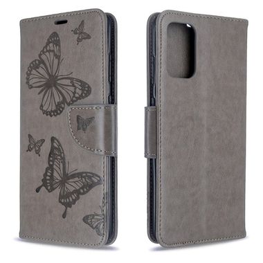 Peněženkové pouzdro na Samsung S20+ Two Butterflies Pattern-  šedá