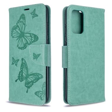 Peněženkové pouzdro na Samsung S20+ Two Butterflies Pattern-  zelená