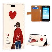 Pěneženkové pouzdro Red Love Heart &amp; Girl na Asus Zenfone C ZC451CG