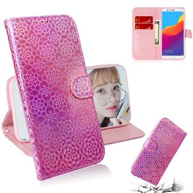 Peňaženkové puzdro Solid Color Colorful  na Honor 7A-růžové