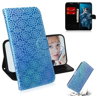 Peňaženkové púzdro Solid Color Colorfulna Huawei Honor 20-modré