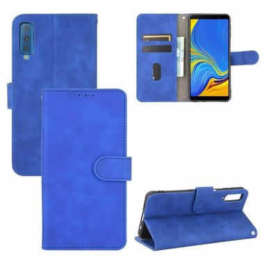 Peňaženkové kožené puzdro Magnetic na Samsung Galaxy A7 2018 – Modrá