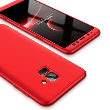 Plastové puzdro GKK na Samsung Galaxy A8+ (2018) - červená