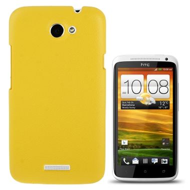 Plastový kryt Lichi na HTC One X - žlutá