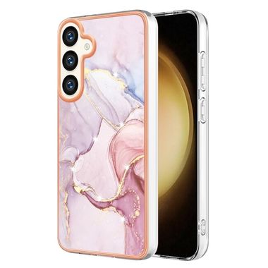 Plastový kryt Marble pro Samsung Galaxy S24 Plus 5G - Růžové zlato 005
