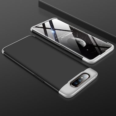 Plastový kryt na Samsung Galaxy A80 - Černostríbrný