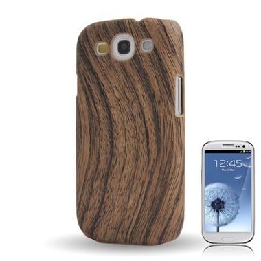 Plastový kryt Wood Grain na Samsung Galaxy S3 - hnědá