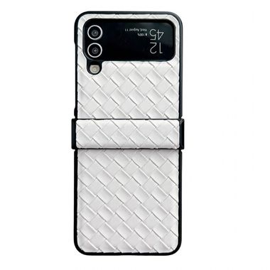 Plastový kryt Woven pro Samsung Galaxy Z Flip4 - Bílá