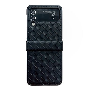 Plastový kryt Woven pro Samsung Galaxy Z Flip4 - Černá