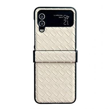 Plastový kryt Woven pro Samsung Galaxy Z Flip4 - Zlatá