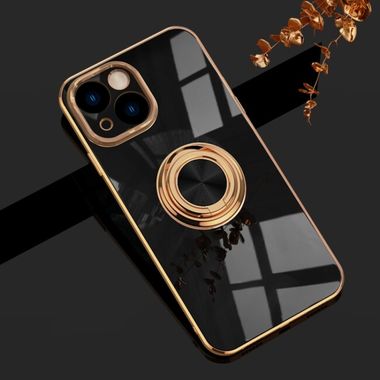 Ring Holder kryt Electroplating pro iPhone 14 – Černá