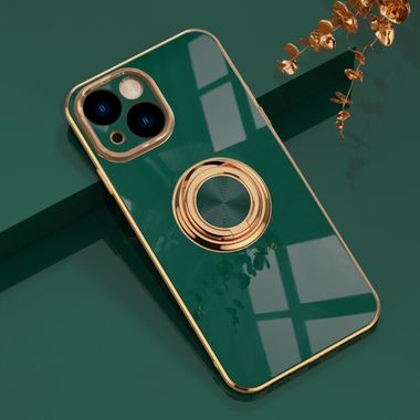 Ring Holder kryt Electroplating pro iPhone 14 – Tmavě zelená