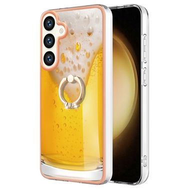 Ring Holder kryt Electroplating pro Samsung Galaxy S24 Plus 5G - Draft Beer
