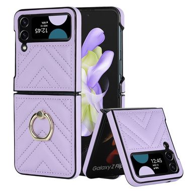 Ring Holder kryt V-shaped pro Samsung Galaxy Z Flip4 - Fialová