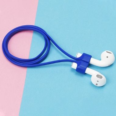 Silikonová šňůrka na sluchátka - Modrá