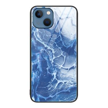 Sklenený kryt MARBLE pro iPhone 14 Plus – Modrý oceán