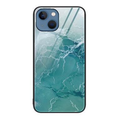 Sklenený kryt MARBLE pro iPhone 14 Plus – Zelený oceán