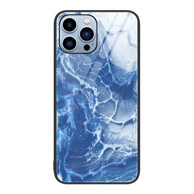 Skleněný kryt MARBLE pro iPhone 14 Pro - Blue Ocean