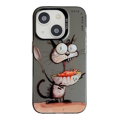 Skleněný kryt Oil Painting pro iPhone 15 - Eating Rat