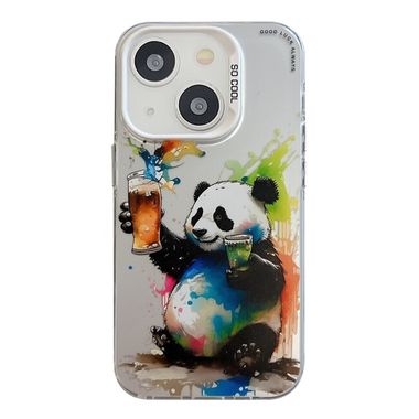Skleněný kryt Oil Painting pro iPhone 15 - Panda