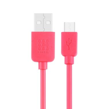 Synchronizační kabel Haweel micro USB klasický(1m) - rúžová