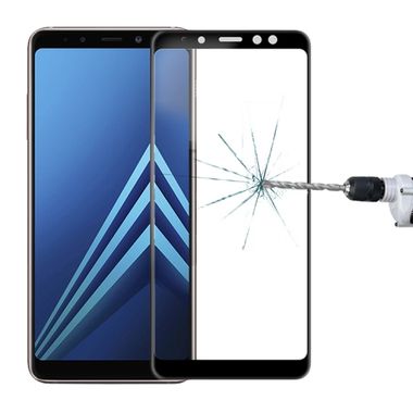 Temperované tvrzené sklo 9H + 0.3 mm.  na Samsung Galaxy A8(2018)- čierna