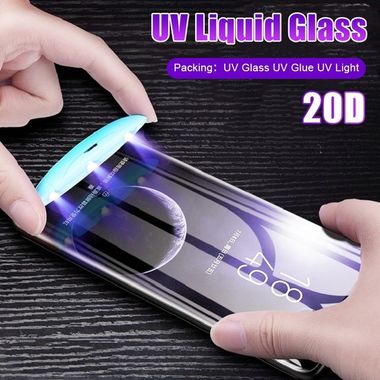 Temperované Tvrzené sklo na Samsung Galaxy S20  - UV Liquid Curved Full